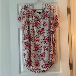 Torrid Red and Gray Floral Top